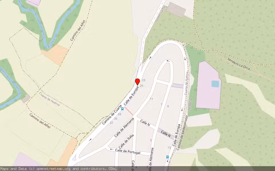 Mapa de Subasta Inmueble (Vivienda) en Cuarte De Huerva, Zaragoza
