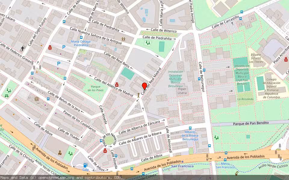 Mapa de Subasta Inmueble (Vivienda) en Madrid