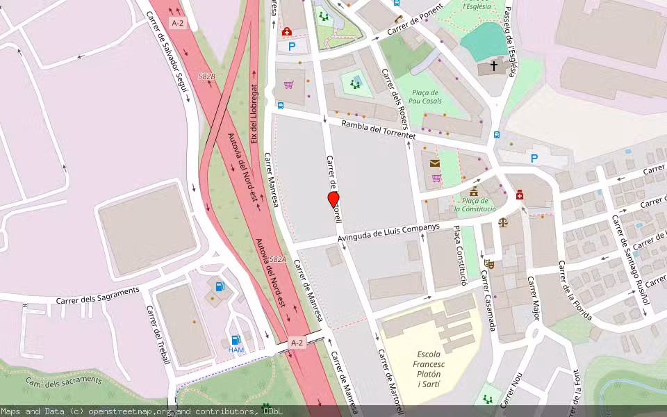 Mapa de Subasta Inmueble (Vivienda) en Martorell, Barcelona