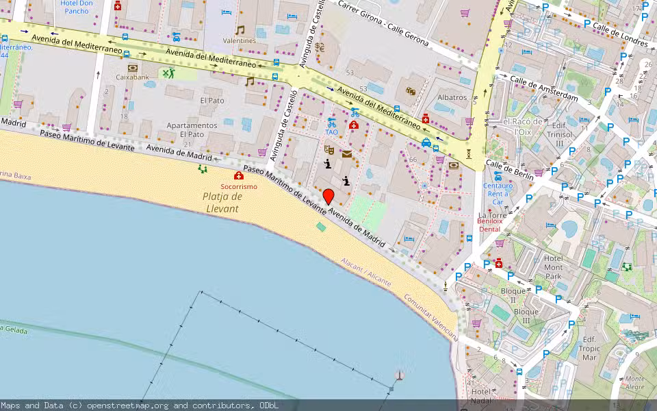 Mapa de Subasta Inmueble (Local comercial) en Benidorm, Alicante