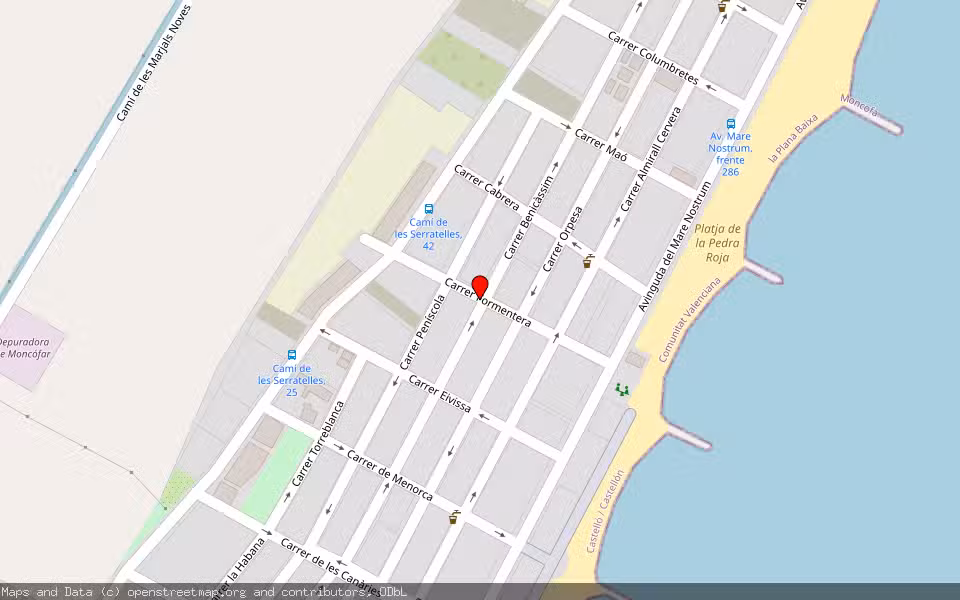 Mapa de Subasta Inmueble (Vivienda) en Moncofa, Castellón/Castelló