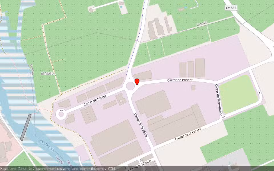 Mapa de Subasta Inmueble (Nave industrial) en Senyera, Valencia/València
