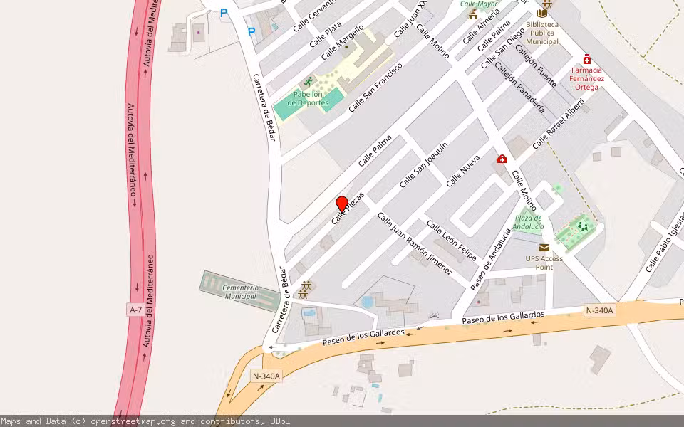 Mapa de Subasta Inmueble (Finca rústica) en Los Gallardos, Almería