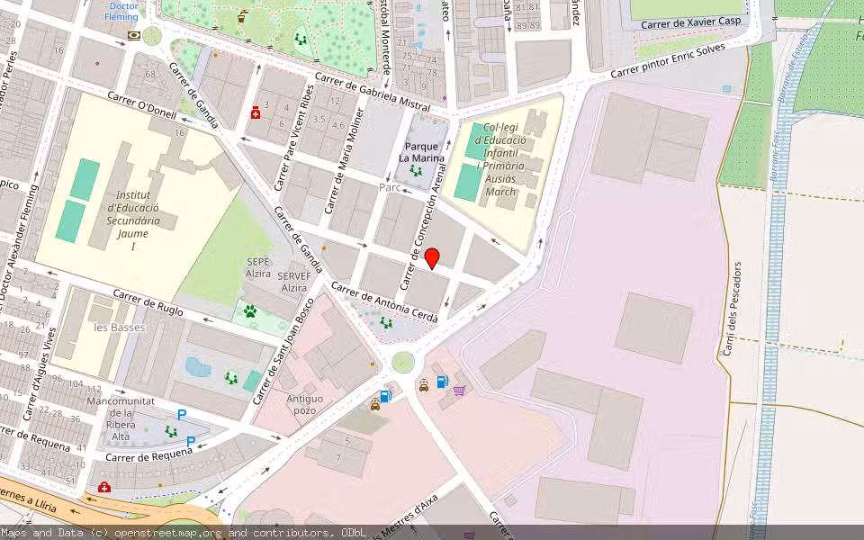 Mapa de Subasta Inmueble (Garaje) en Alzira, Valencia/València