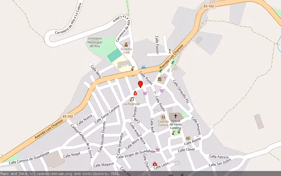 Mapa de Subasta Inmueble (Vivienda) en Alia, Cáceres