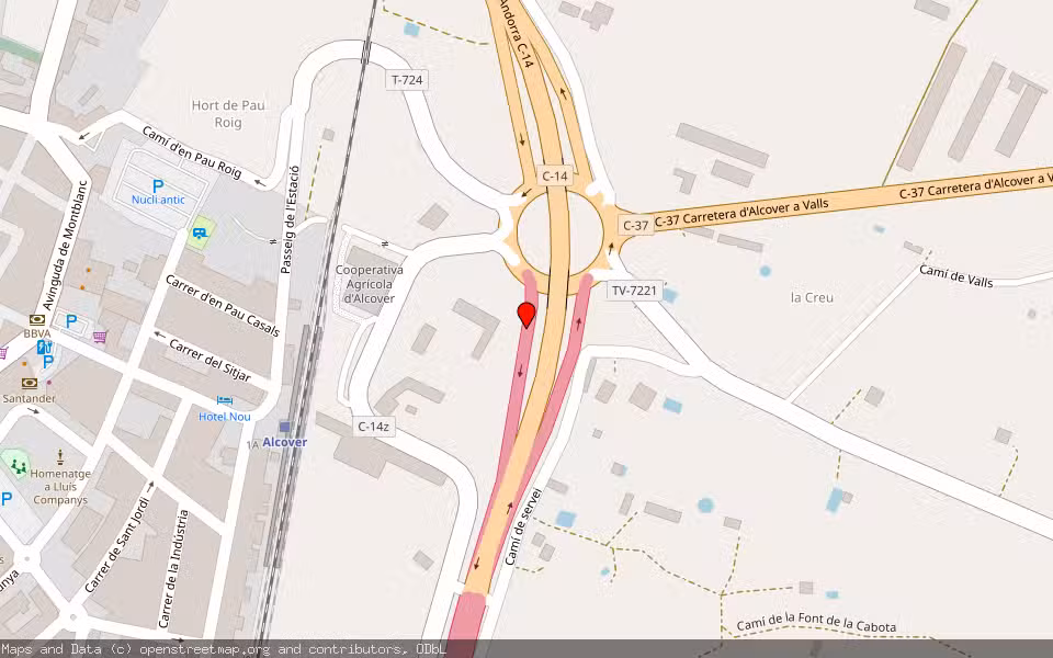 Mapa de Subasta Inmueble (Vivienda) en Alcover, Tarragona