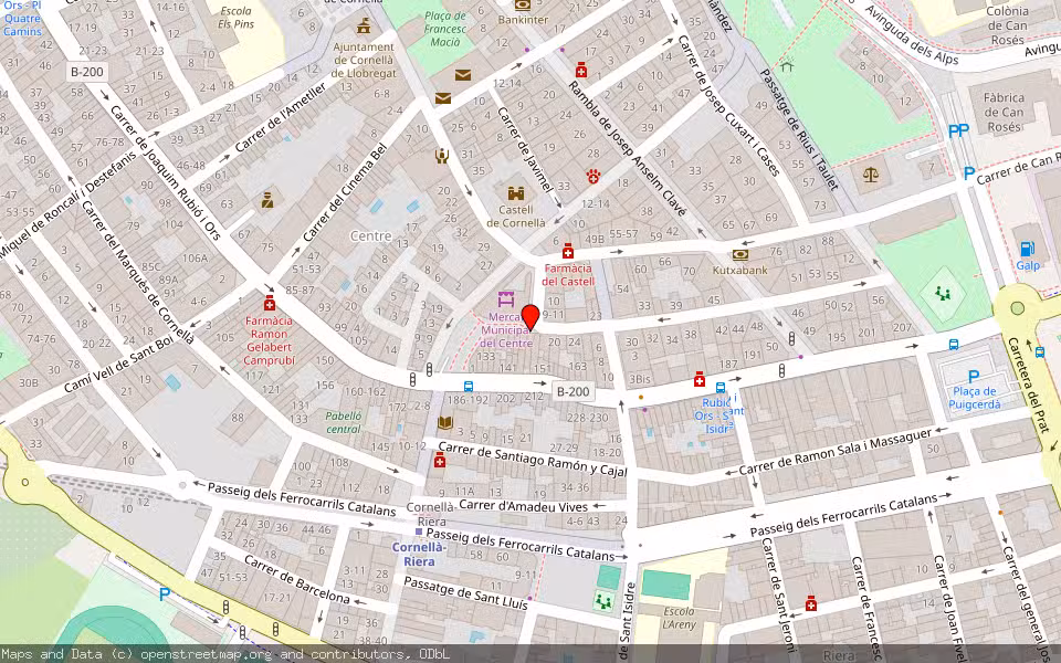Mapa de Subasta Inmueble (Local comercial) en Cornellà De Llobregat, Barcelona