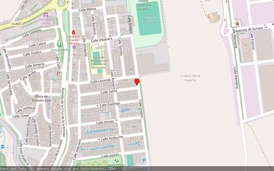 Mapa de Subasta Inmueble (Solar) en Burguillos, Sevilla