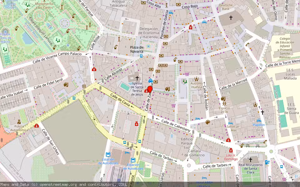Mapa de Subasta Inmueble (Garaje) en Huesca