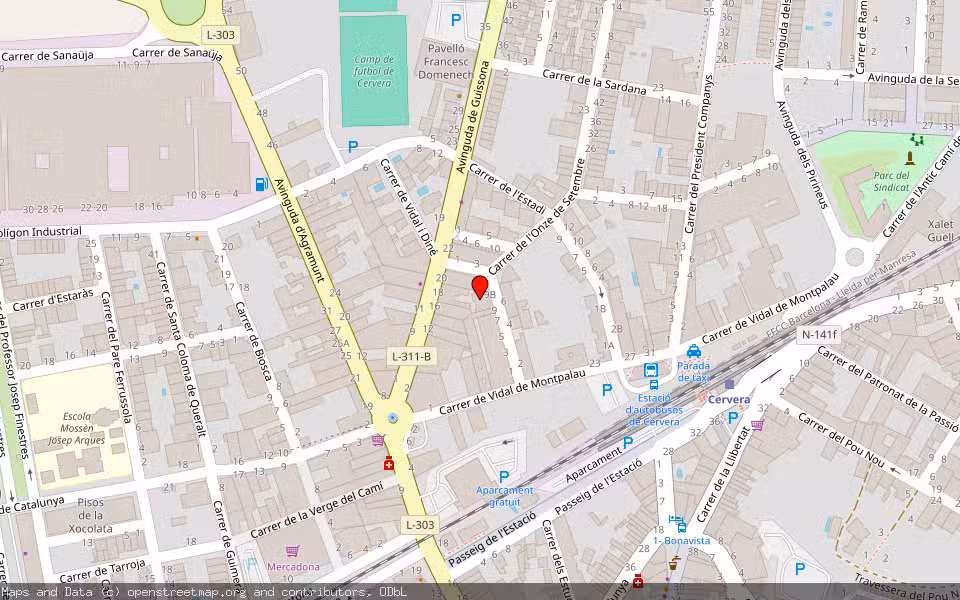 Mapa de Subasta Inmueble (Garaje) en Cervera, Lleida