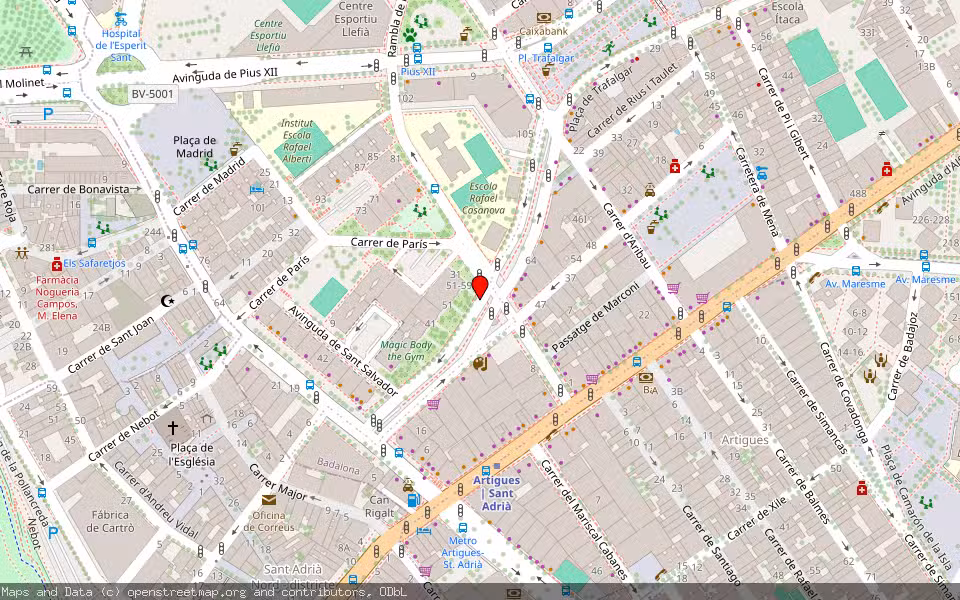Mapa de Subasta Inmueble (Vivienda) en Badalona, Barcelona