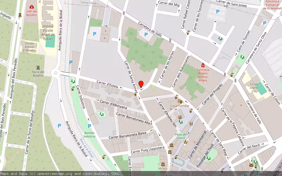 Mapa de Subasta Inmueble (Vivienda) en El Vendrell, Tarragona