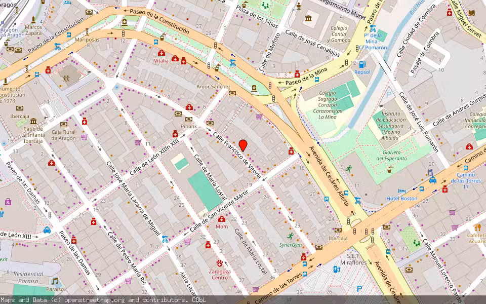 Mapa de Subasta Inmueble (Garaje) en Zaragoza