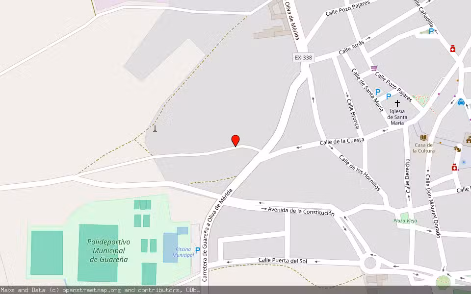Mapa de Subasta Inmueble (Nave industrial) en Guareña, Badajoz