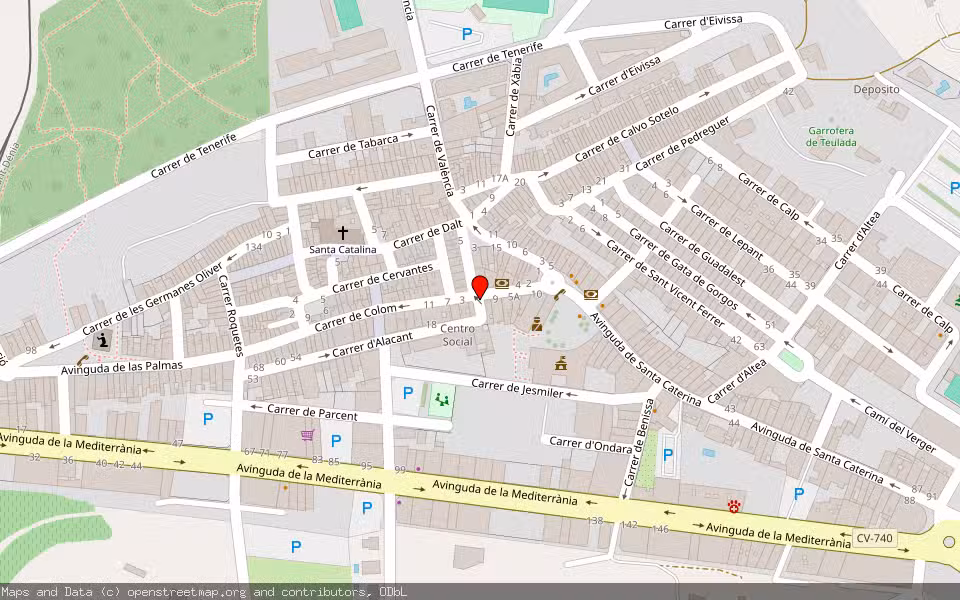 Mapa de Subasta Inmueble (Garaje) en Teulada, Alicante/Alacant