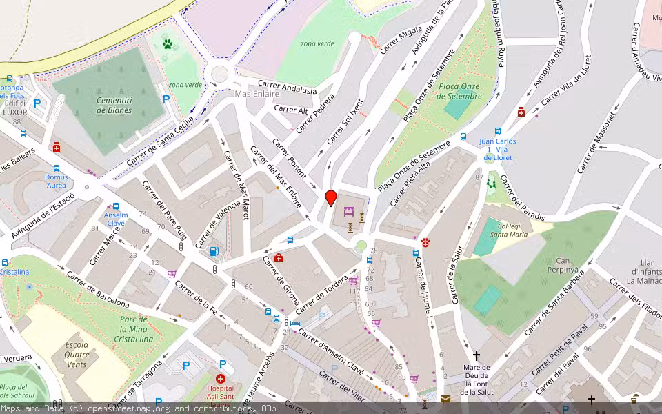 Mapa de Subasta Inmueble (Local comercial) en Blanes, Girona