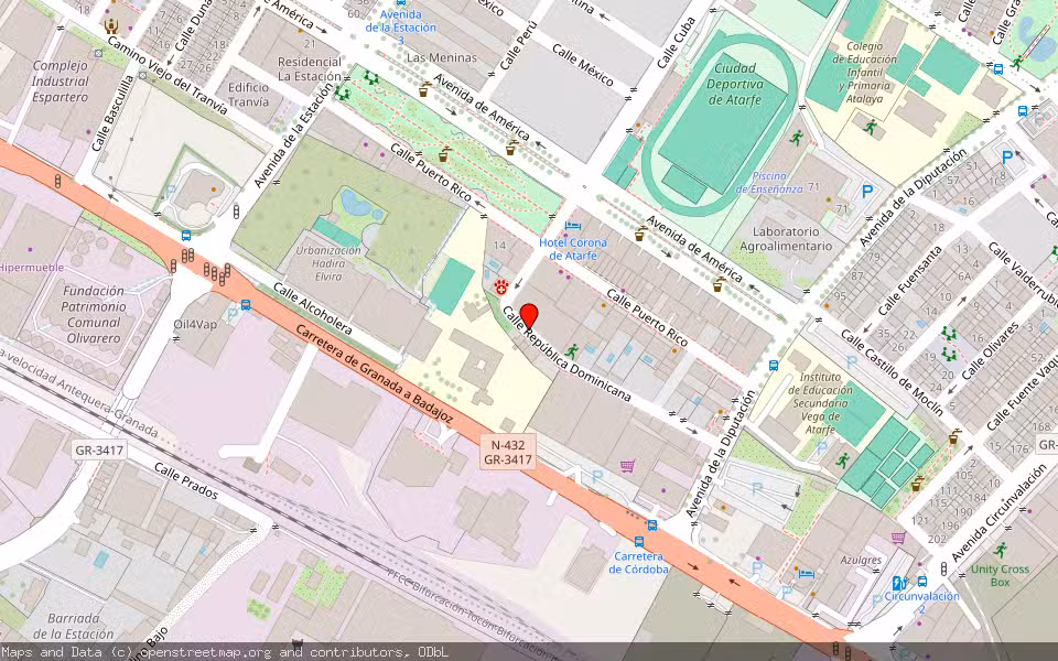 Mapa de Subasta Inmueble (Garaje) en Atarfe, Granada