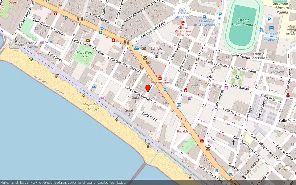 Mapa de Subasta Inmueble (Vivienda) en Almeria, Almería