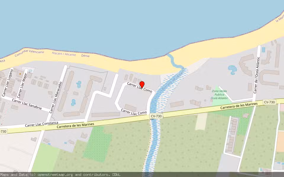 Mapa de Subasta Inmueble (Vivienda) en Denia, Alicante/Alacant