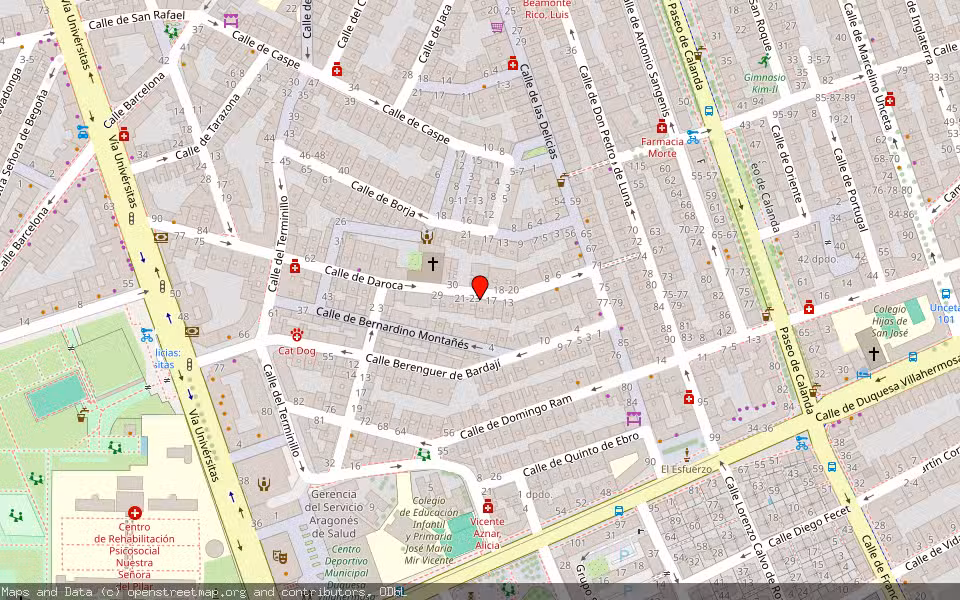 Mapa de Subasta Inmueble (Local comercial) en Zaragoza