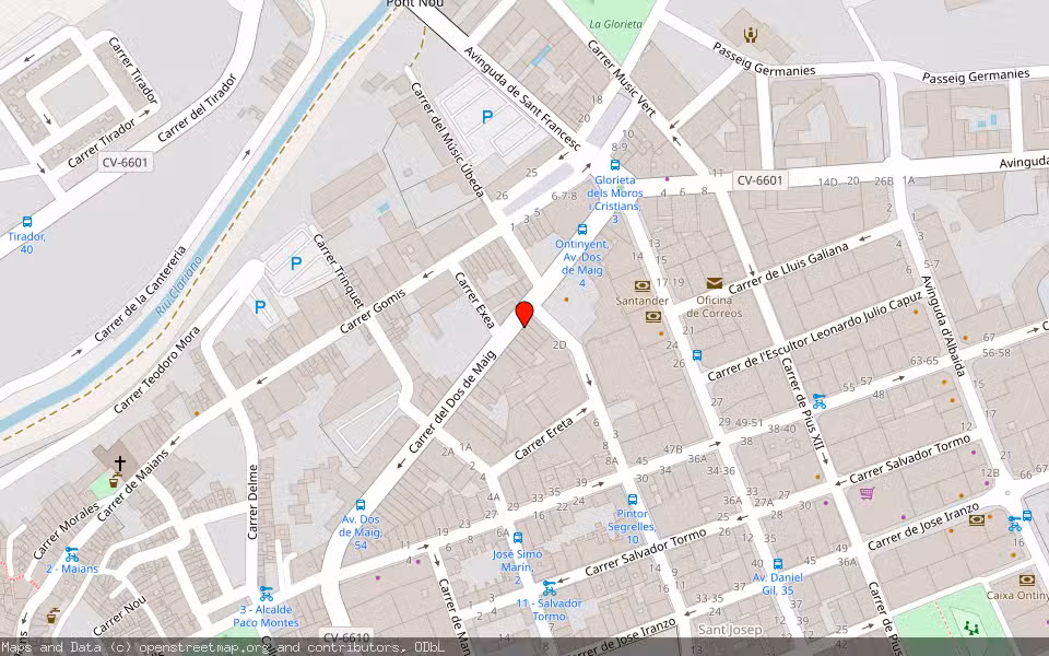 Mapa de Subasta Inmueble (Local comercial) en Ontinyent, Valencia/València