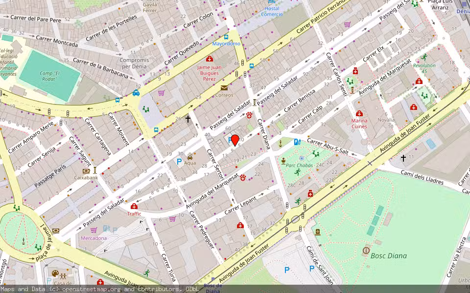 Mapa de Subasta Inmueble (Garaje) en Denia, Alicante/Alacant