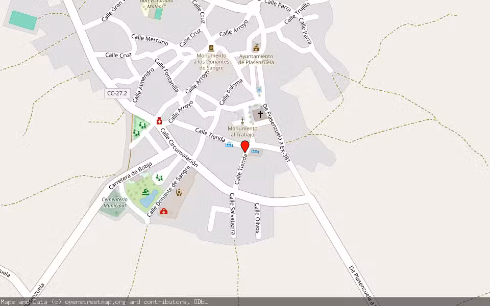 Mapa de Subasta Inmueble (Local comercial) en Plasenzuela, Cáceres