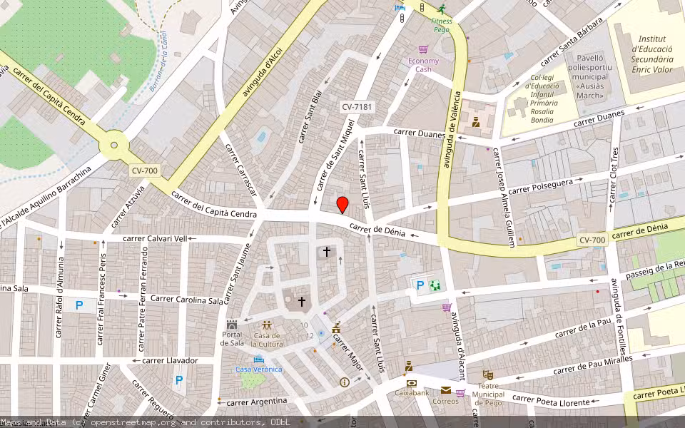 Mapa de Subasta Inmueble (Otros) en Pego, Alicante/Alacant