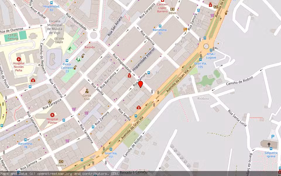Mapa de Subasta Inmueble (Vivienda) en Vigo, Pontevedra