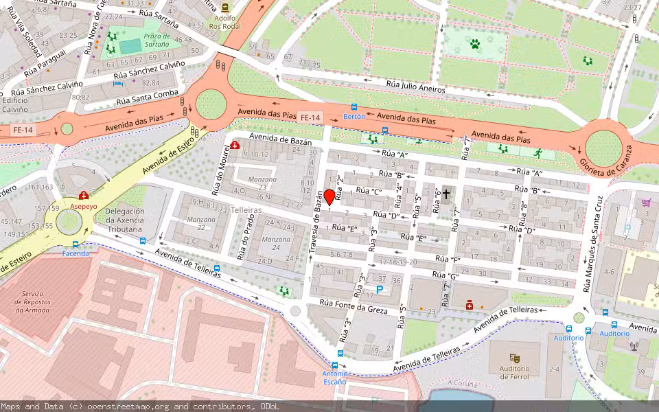 Mapa de Subasta Inmueble (Vivienda) en Ferrol, A Coruña