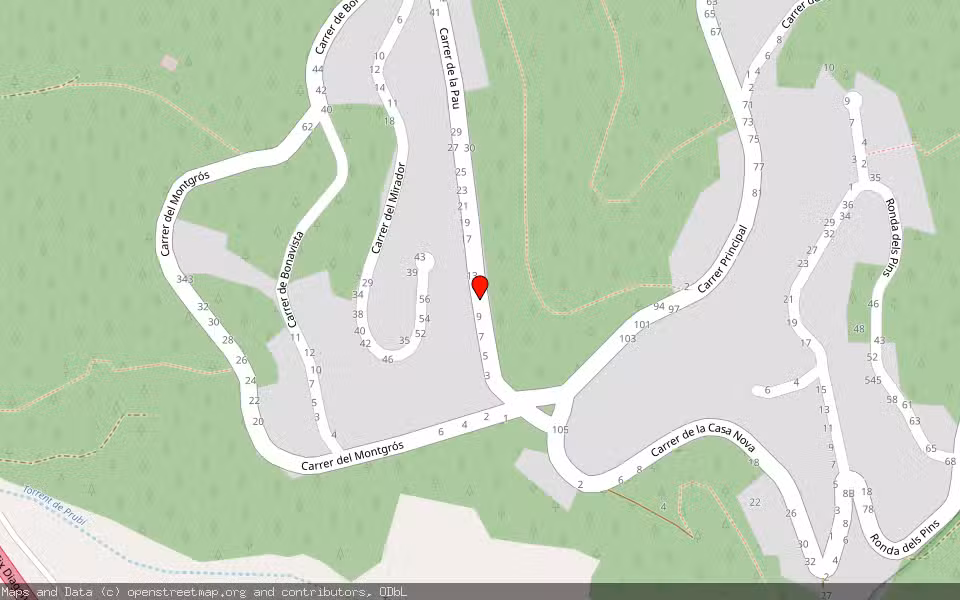 Mapa de Subasta Inmueble (Solar) en Canyelles, Barcelona