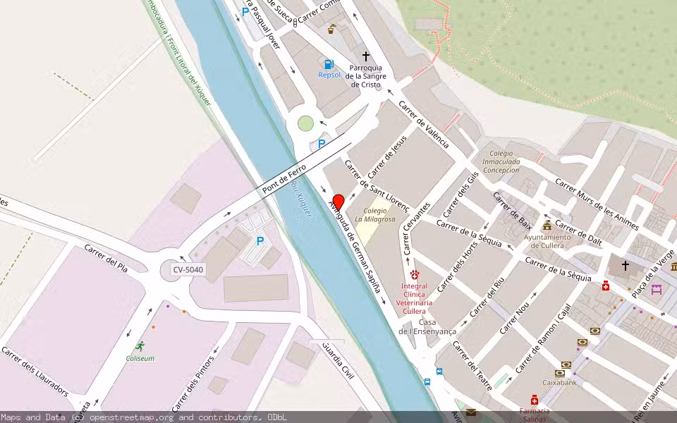 Mapa de Subasta Inmueble (Garaje) en Cullera, Valencia/València