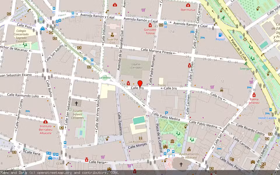 Mapa de Subasta Inmueble (Garaje) en Albacete