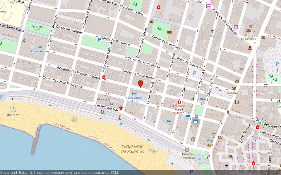 Mapa de Subasta Inmueble (Garaje) en Palamos, Girona