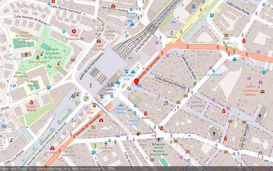 Mapa de Subasta Inmueble (Vivienda) en Oviedo, Asturias