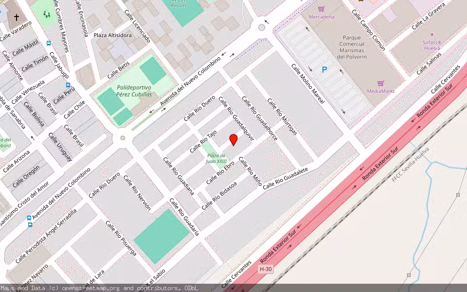 Mapa de Subasta Inmueble (Vivienda) en Huelva