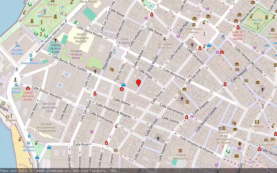 Mapa de Subasta Inmueble (Trastero) en Cadiz, Cádiz