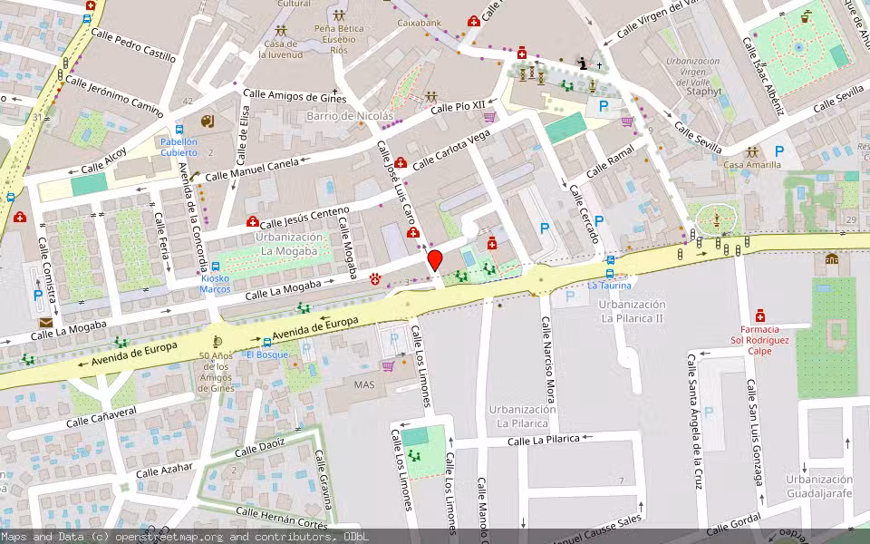 Mapa de Subasta Inmueble (Vivienda) en Gines, Sevilla