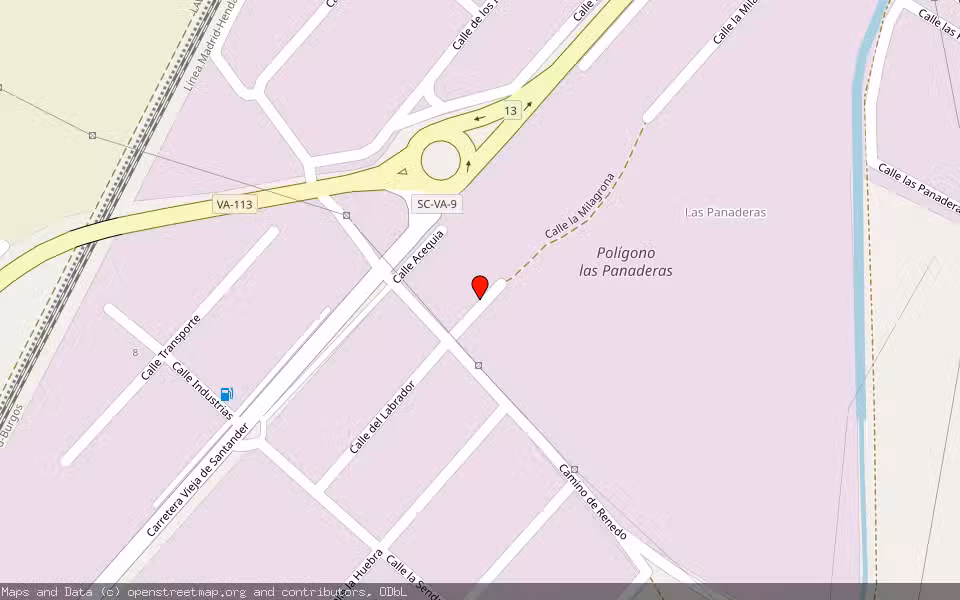 Mapa de Subasta Inmueble (Nave industrial) en Santovenia De Pisuerga, Valladolid