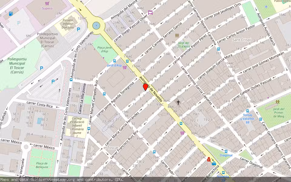 Mapa de Subasta Inmueble (Local comercial) en Elx/elche, Alicante/Alacant