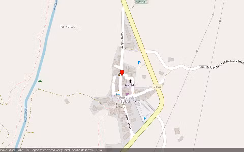 Mapa de Subasta Inmueble (Garaje) en La Pobleta De Bellvehi, Lleida