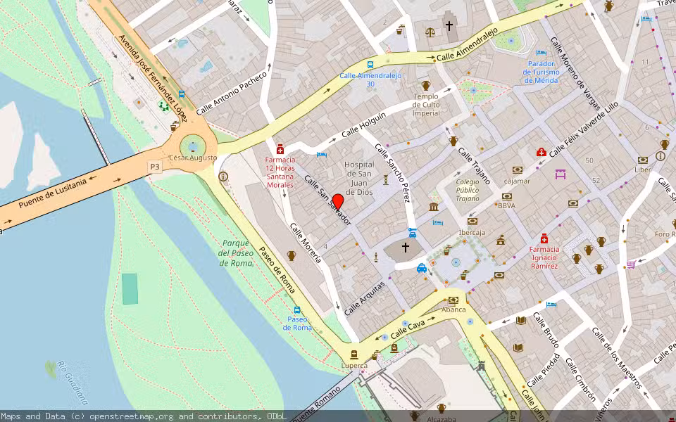 Mapa de Subasta Inmueble (Local comercial) en Mérida, Badajoz