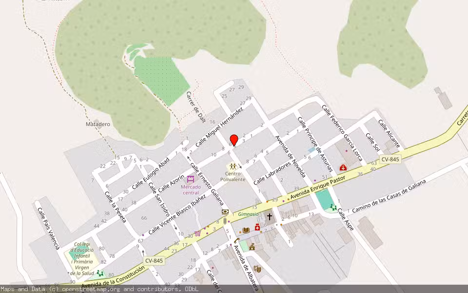 Mapa de Subasta Inmueble (Vivienda) en Hondon De Los Frailes, Alicante/Alacant