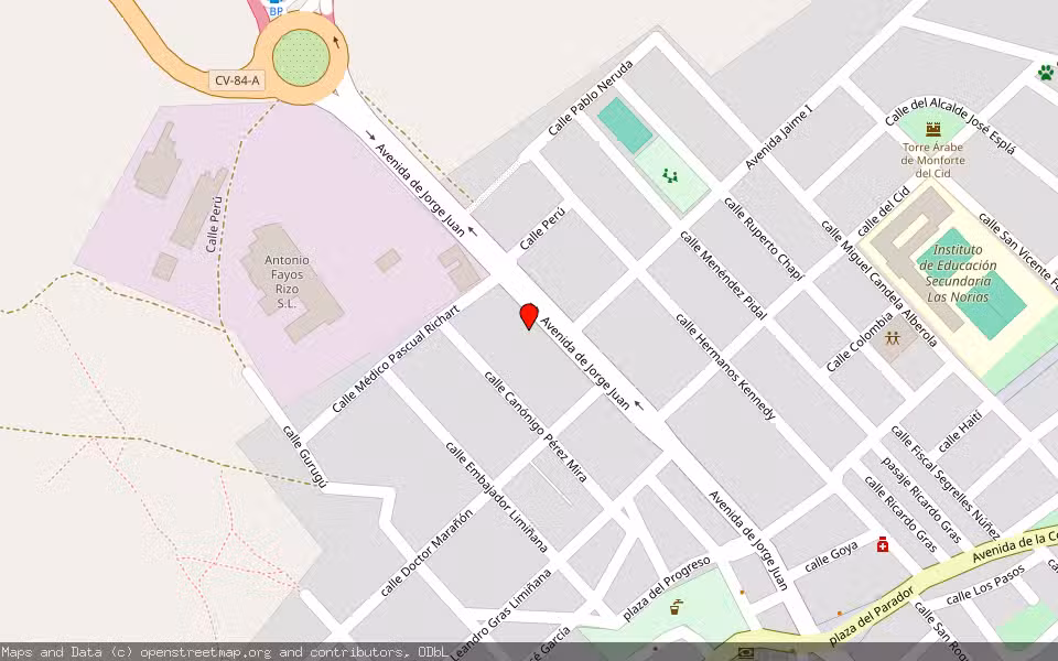 Mapa de Subasta Inmueble (Trastero) en Monforte Del Cid, Alicante/Alacant