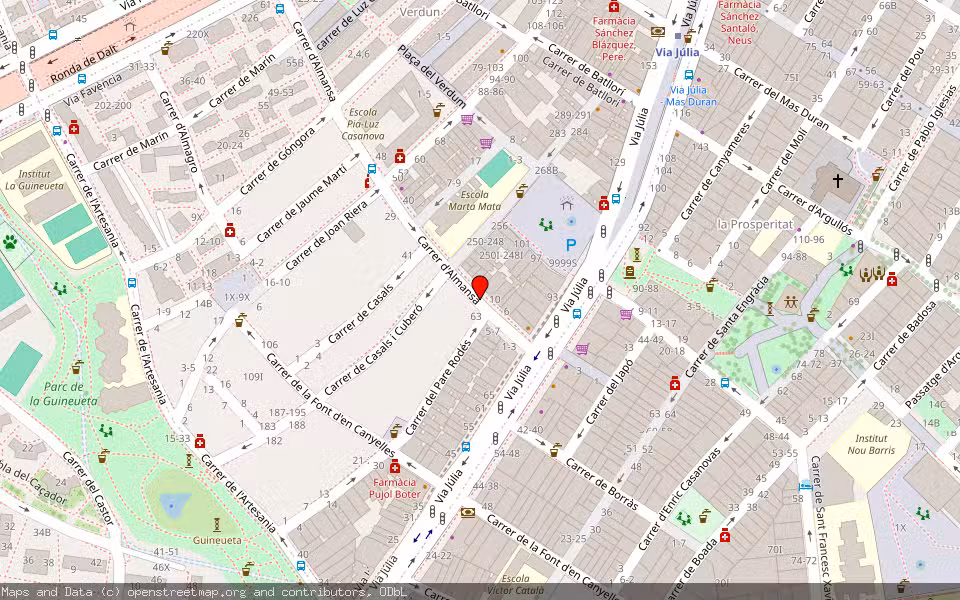 Mapa de Subasta Inmueble (Vivienda) en Barcelona