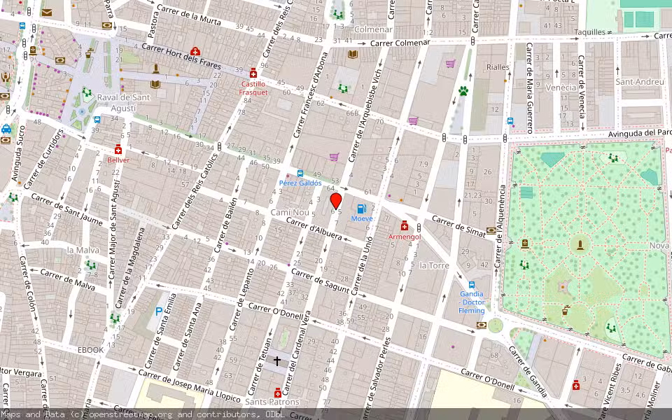Mapa de Subasta Inmueble (Vivienda) en Alzira, Valencia/València