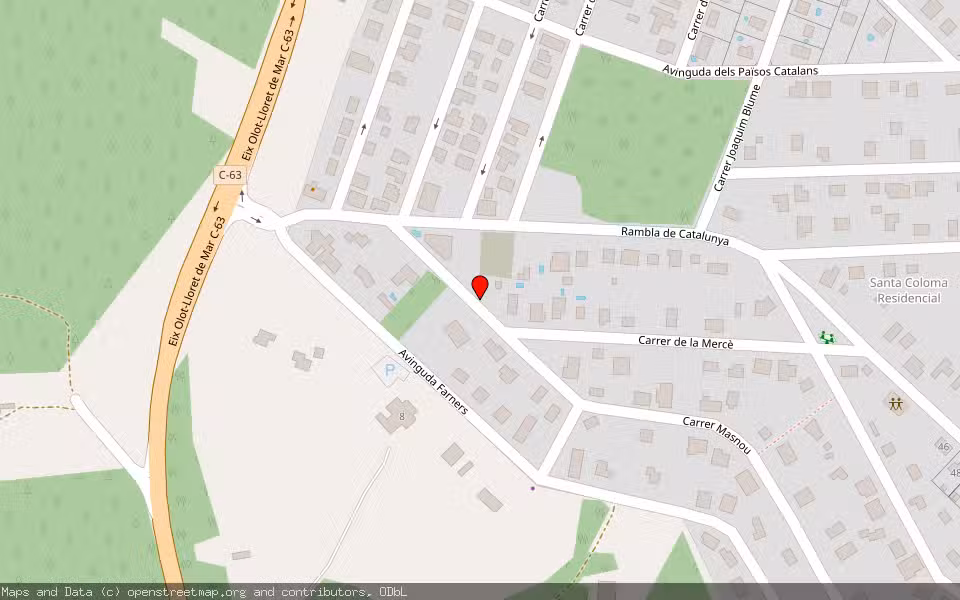 Mapa de Subasta Inmueble (Vivienda) en Santa Coloma De Farners, Girona