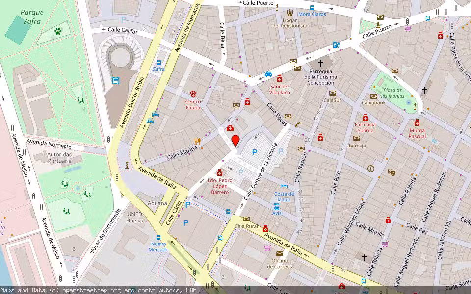Mapa de Subasta Inmueble (Vivienda) en Huelva
