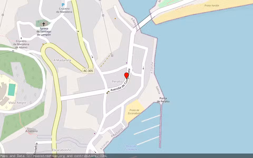 Mapa de Subasta Inmueble (Vivienda) en Boiro, A Coruña