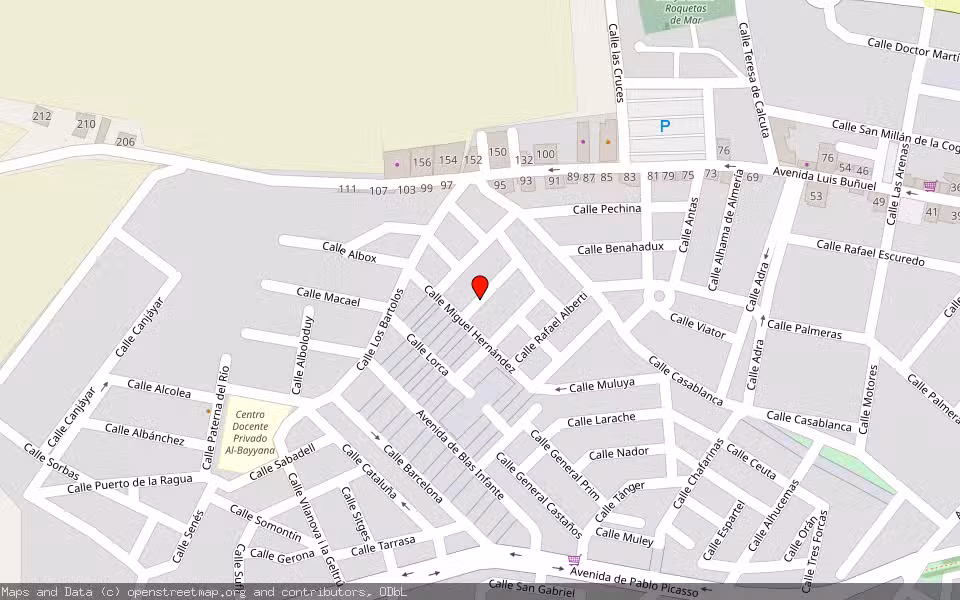 Mapa de Subasta Inmueble (Garaje) en Roquetas De Mar, Almería